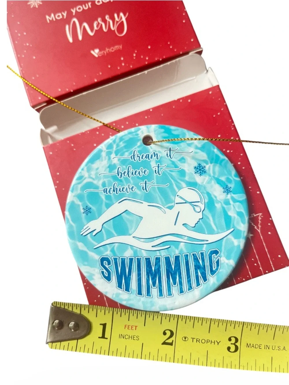 New Blue Swimming Ceramic Ornaments - set of 4